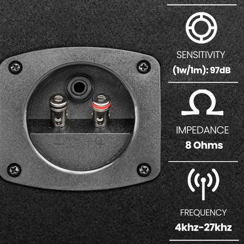 Pyle -Pro 4 Way DJ Speaker System, 300 Watt Power, 150 RMS, Four 3 Inch Horn Piezo Tweeters, 8 Ohm Impedance, Full Range Audio Reproduction, Black Carpeted Finish - Image 4