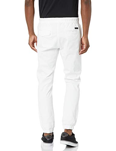 WT02 Men's Twill Jogger Pants, White-A, Medium - Image 2