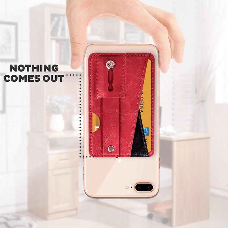 Adhesive Phone Wallet Card Holder With RFID Blocking Compatible With Iphone Random Color - Image 4