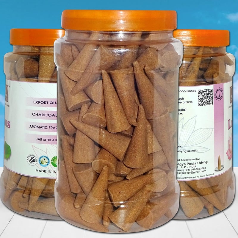 Devyagya Lotus Dhoop Cones Premium Dhoop Spritual Vibes Charcoal Free Kamal Dhoop 250G Dry Dhoop Long Lasting Fragrance for Home Office and Meditation Large Pack Offer Applicable - Image 1