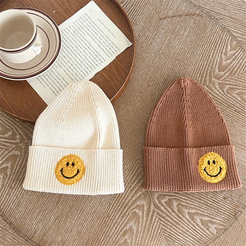 Autumn Winter Cotton Knit Baby Hat Milky White  - Image 2