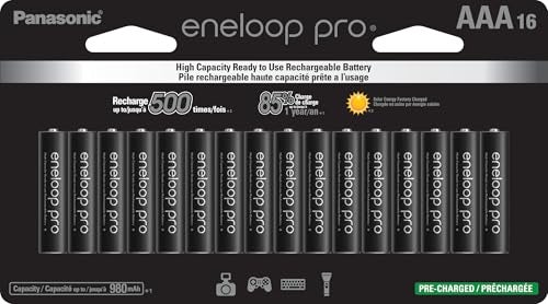 Eneloop Panasonic BK-4HCCA16FA pro AAA High Capacity Ni-MH Pre-Charged Rechargeable Batteries, 16-Battery Pack - Image 1