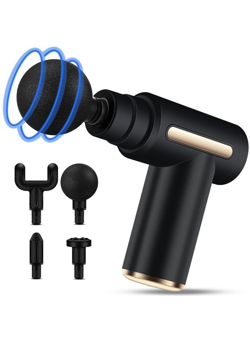 Arabest Mini Massage Gun, Portable 6 Speeds Muscle Massager Deep Tissue with 4 Massage Heads, Super Quiet Type-C Charging Percussion Massage Gun for Muscle Pain Stiffness Relief - Image 1
