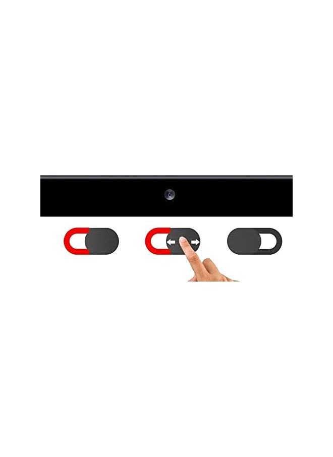 erorex - BAG 6 Pieces White And Black Webcam Universal Spy Camera Blocker Shutter Cover Sliding Ultra Slim for Laptop Macbook Computer Mobile and Accessories Protect Your Privacy Security - Image 1