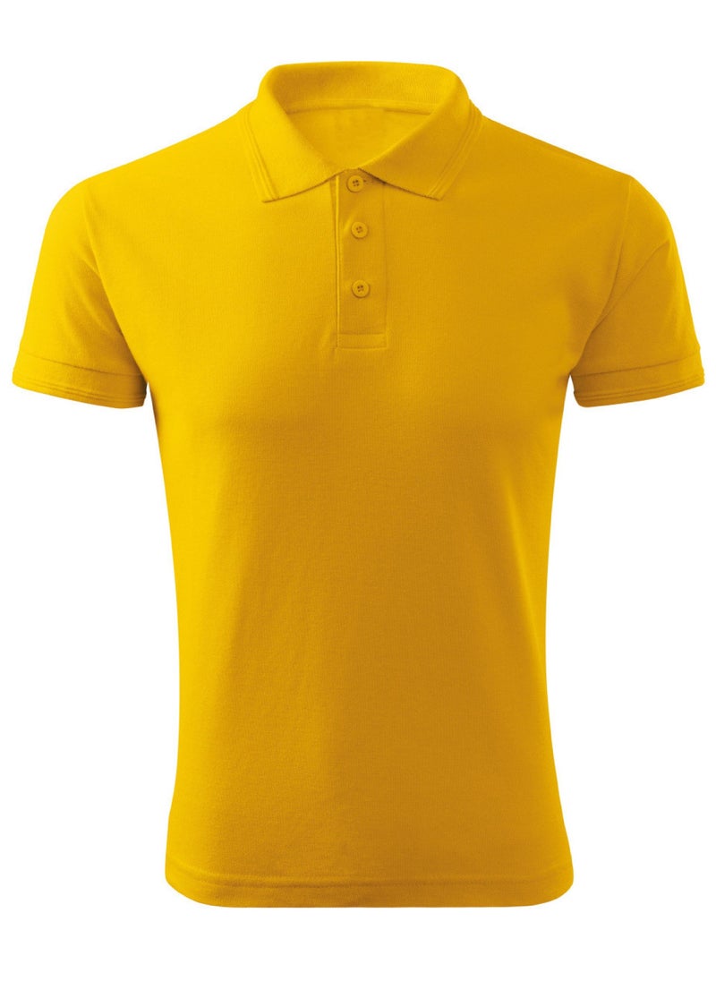PRINTSHOP4ME Basic Unisex Kids polo T-shirt 230 GSM (Yellow)  - Image 1