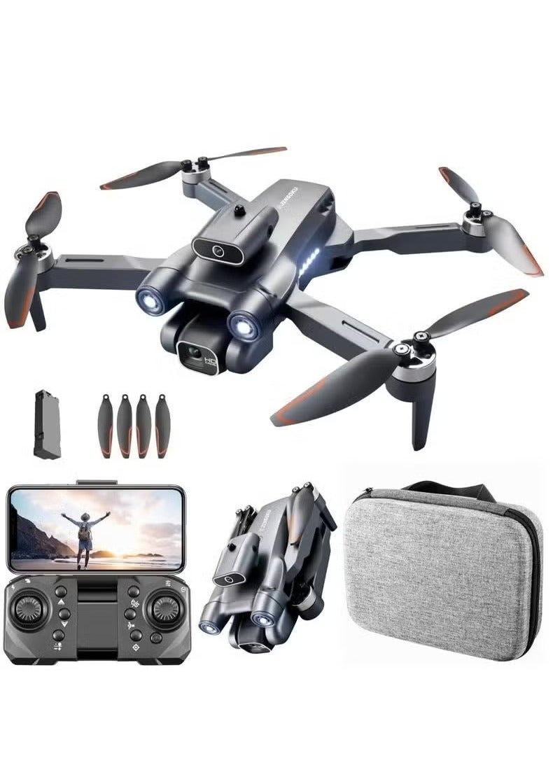 JAJEEK P12 Pro 4K HD Drone with Dual Camera – Foldable WiFi FPV Quadcopter with 120° Wide-Angle Lens, Smart Position Lock, One-Key Return, Gesture and Voice Control – Lightweight Drone with Long Battery Life and Live Streaming for Aerial Photography, Travel, and Fun - Image 1