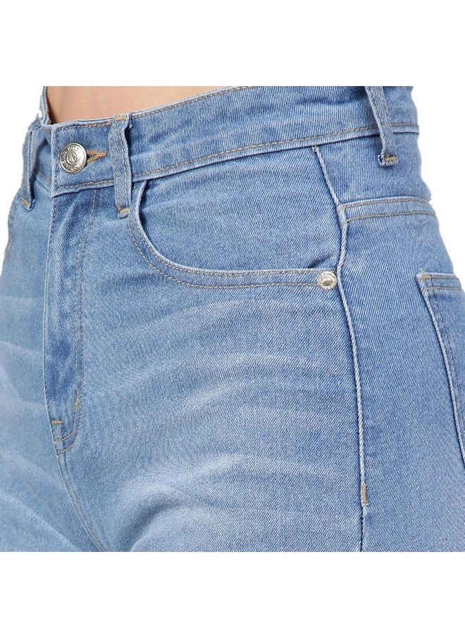 Kotty KOTTY Womens High Rise Cotton Lycra Solid Jeans Light Blue  - Image 2