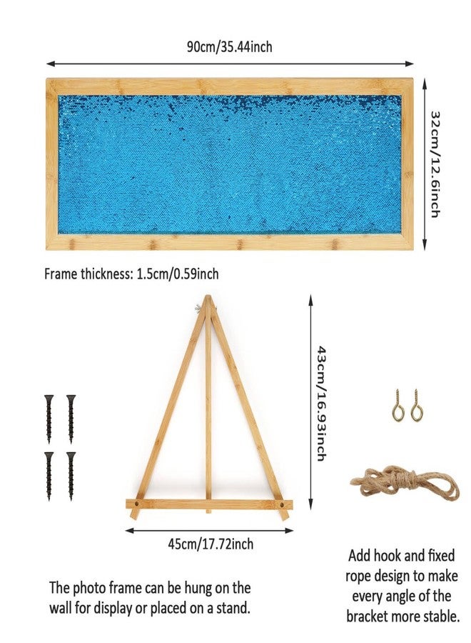 Flenpptly Sensory Wall | Sensory Wall Panel for Kids | Sequin Fabric Sensory Wall | Sequin Sensory Wall Frame | Sequin Flip Fabric | Sensory Wall Panel | Wall Sensory Board (Blue) - Image 2