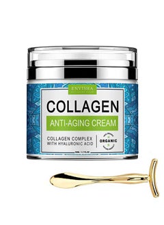 ENVISHA Collagen Hyaluronic Acid Anti-Aging Cream，Maintain Smooth & Delicate Skin，Reduce Fine Lines And Wrinkles，Anti-Aging Day And Night Cream（50ml, Contains Facial Massage Stick）  - Image 1