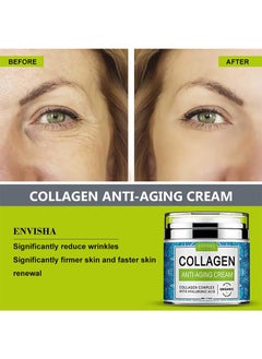 ENVISHA Collagen Hyaluronic Acid Anti-Aging Cream，Maintain Smooth & Delicate Skin，Reduce Fine Lines And Wrinkles，Anti-Aging Day And Night Cream（50ml, Contains Facial Massage Stick）  - Image 2