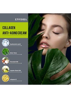 ENVISHA Collagen Hyaluronic Acid Anti-Aging Cream，Maintain Smooth & Delicate Skin，Reduce Fine Lines And Wrinkles，Anti-Aging Day And Night Cream（50ml, Contains Facial Massage Stick）  - Image 3