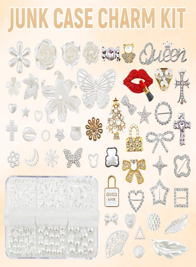 Jyukan Junk Case Charms Kit Cute Rhinestones Charms for Customizing Cases Nail Art Flatback Pearls Resin Charm for DIY Crafts, Shoes - Image 2