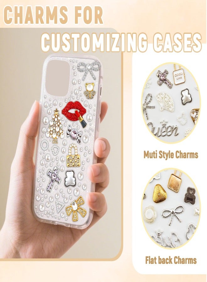 Jyukan Junk Case Charms Kit Cute Rhinestones Charms for Customizing Cases Nail Art Flatback Pearls Resin Charm for DIY Crafts, Shoes - Image 3