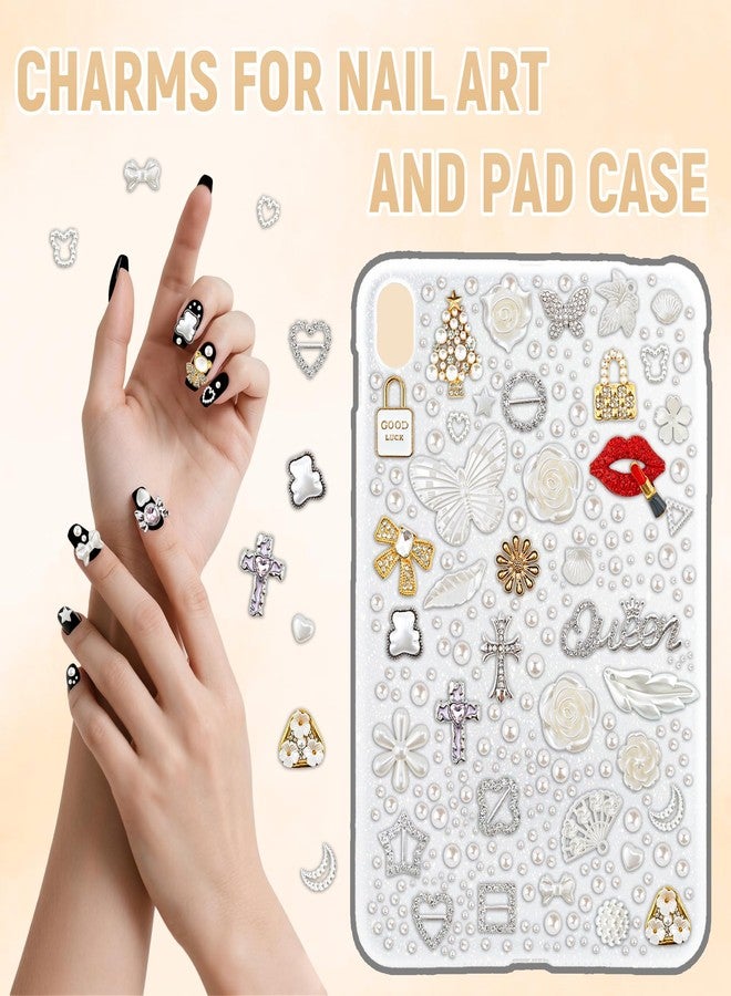 Jyukan Junk Case Charms Kit Cute Rhinestones Charms for Customizing Cases Nail Art Flatback Pearls Resin Charm for DIY Crafts, Shoes - Image 4