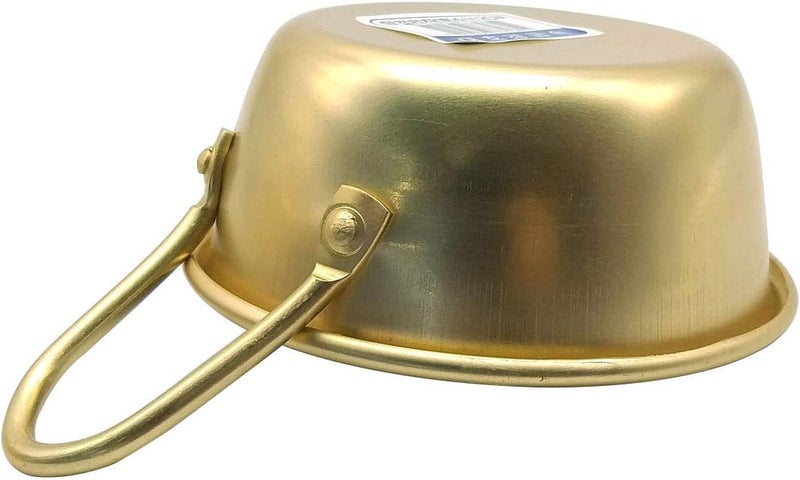 GARASANI 2 Pack Korean Traditional Wine Bowls Korean Wine Bowl Hiking Soup Dish Aluminum Yellow 47 inches - Image 4