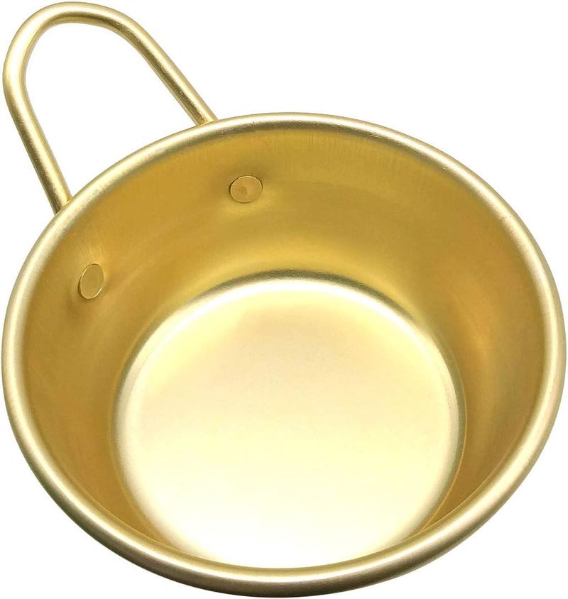 GARASANI 2 Pack Korean Traditional Wine Bowls Korean Wine Bowl Hiking Soup Dish Aluminum Yellow 47 inches - Image 5