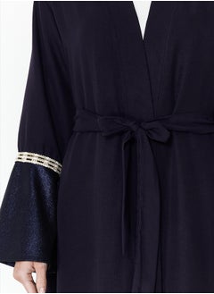 trendyol Navy Blue Embroidered Sleeve Woven Cap & Abaya TCTSS24KF00029  - Image 5