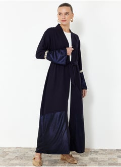 trendyol Navy Blue Embroidered Sleeve Woven Cap & Abaya TCTSS24KF00029  - Image 2