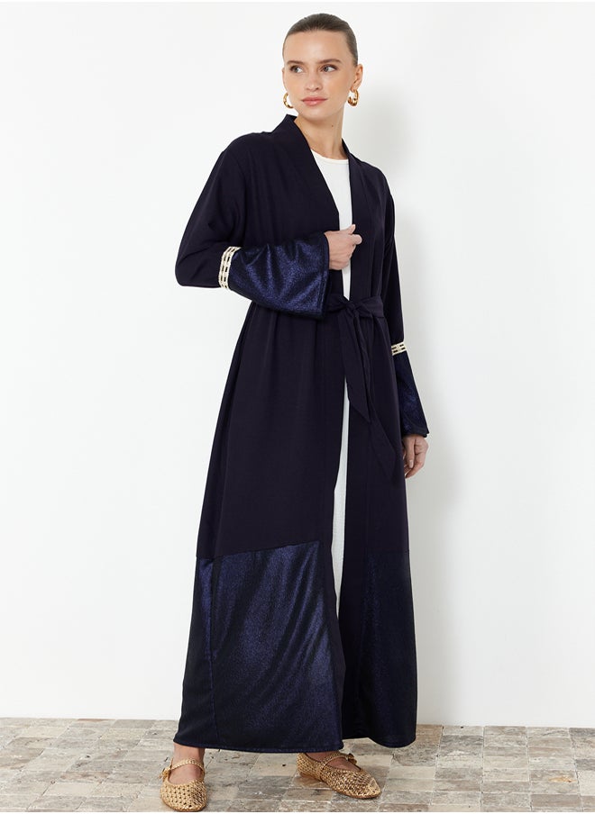 trendyol Navy Blue Embroidered Sleeve Woven Cap & Abaya TCTSS24KF00029  - Image 2