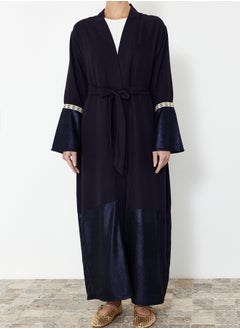 trendyol Navy Blue Embroidered Sleeve Woven Cap & Abaya TCTSS24KF00029  - Image 4