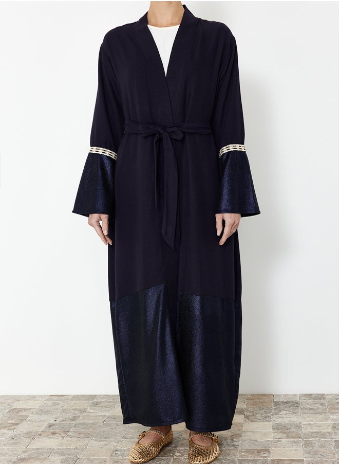 trendyol Navy Blue Embroidered Sleeve Woven Cap & Abaya TCTSS24KF00029  - Image 4
