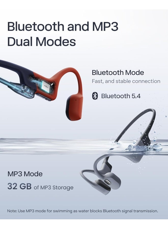SHOKZ Openswim Pro Bone Conduction Sports Headphones,Ip68 Waterproof Open Ear Wireless Earphones With Bluetooth 5.4, 32Gb Of Mp3 Storage, Noise Canceling Mics, 9H Playtime For Running, Swimming- Red - Image 5