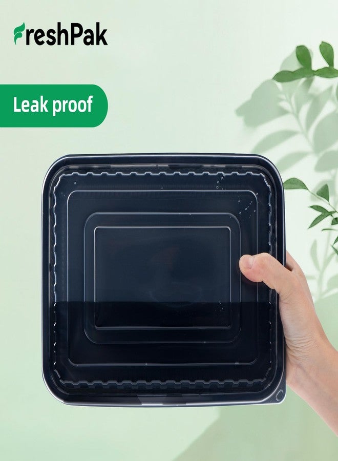 FRESHPAK Meal Prep Containers Reusable 40 Pack 47oz - Shrink Wrap Leakproof | BPA Free Freezer & Microwave Safe Meal Prep | Portion Control Leftovers Food Container with Lid | Catering Takeout Boxes - Image 4