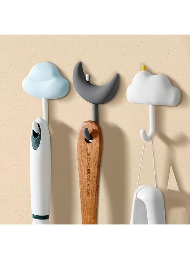 خطافات الحائط القوية البيضاء اللاصقة 3 قطع بدون حفر ولا علامات للمطبخ والحمام والسكن الجامعي - Image 4