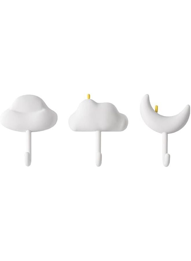 خطافات الحائط القوية البيضاء اللاصقة 3 قطع بدون حفر ولا علامات للمطبخ والحمام والسكن الجامعي - Image 2