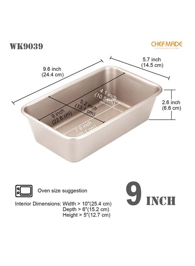 شيف ميد صينية رغيف مستطيلة سعة 2 رطل، مستطيلة غير قابلة للالتصاق، خبز ولحوم للخبز في الفرن (ذهبي شامبانيا) - Image 2
