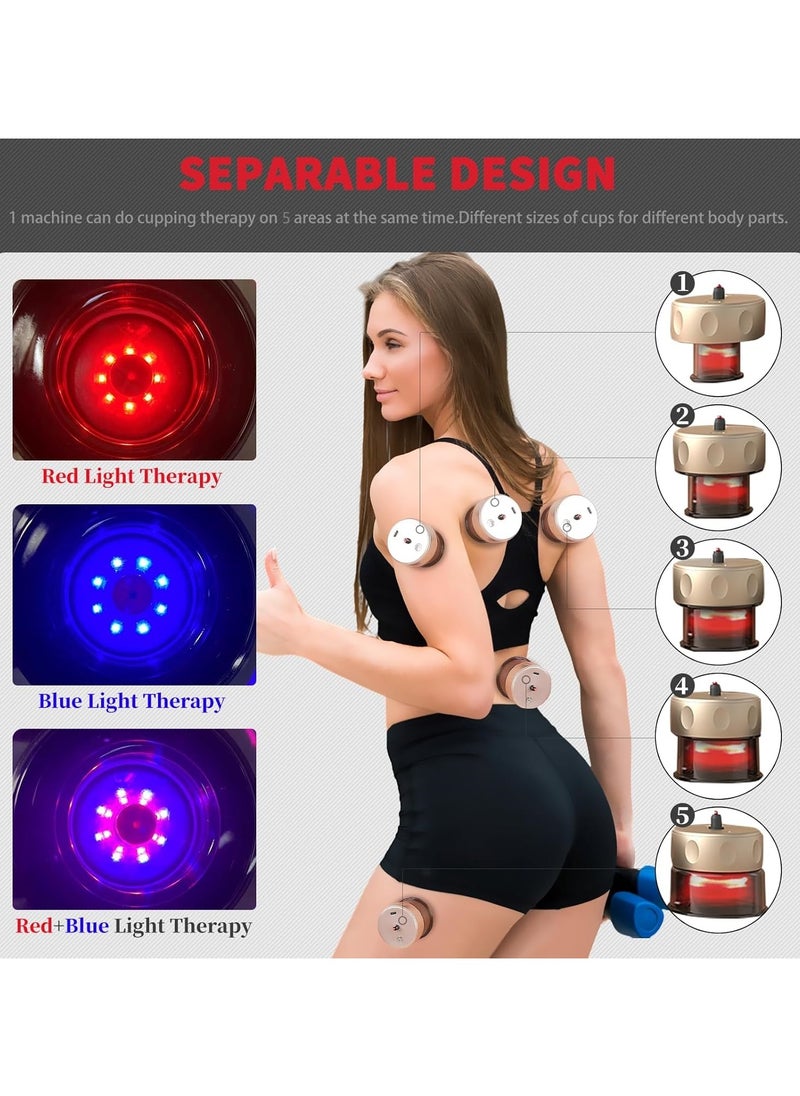 Ru syanl - 5 in 1 Electric Cupping Therapy Set 5 Separable Cupping Cups Upgraded Smart Cupping Kit for Massage Therapy Cupping Massager for Targeted Pain Relief - Image 1