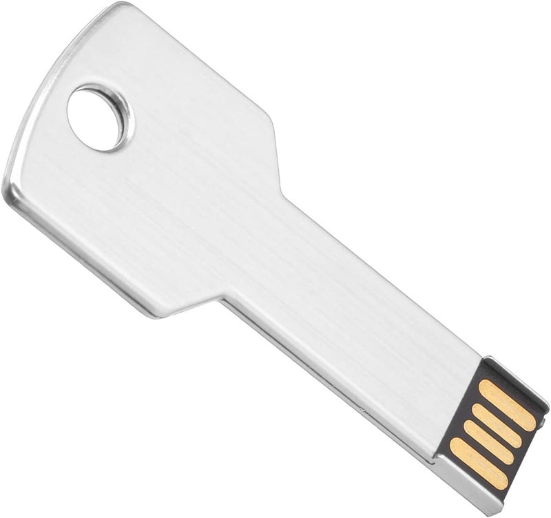 ZJchao Flash Drive Keychain, Thumb Drive USB Memory Disc USB Flash Drive Hard Drives with Key Shape USB Flash Drive for Computer Use Silver (16GB) - Image 5