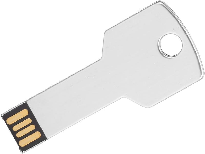 ZJchao Flash Drive Keychain, Thumb Drive USB Memory Disc USB Flash Drive Hard Drives with Key Shape USB Flash Drive for Computer Use Silver (16GB) - Image 1