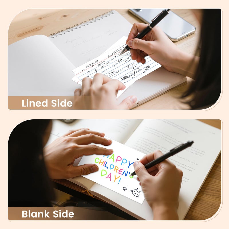 Ciphyfee Index Cards 4x6, 200 Sheets, Ruled White Flash Cards for Effective Studying and Note-Taking, Premium Note Cards, Essential School Supplies for College & Office, Home Organization & Study Supplies - Image 3