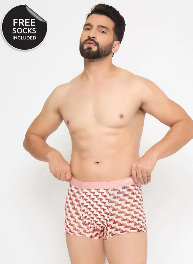 جون بلاير Peach Printed Modal Trunks