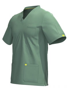 Doctor Scrub Comfortable Olive Lycra fabric with many pockets is meticulously crafted to retain its color without fading with repeated washing  - Image 4