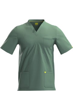 Doctor Scrub Comfortable Olive Lycra fabric with many pockets is meticulously crafted to retain its color without fading with repeated washing  - Image 3