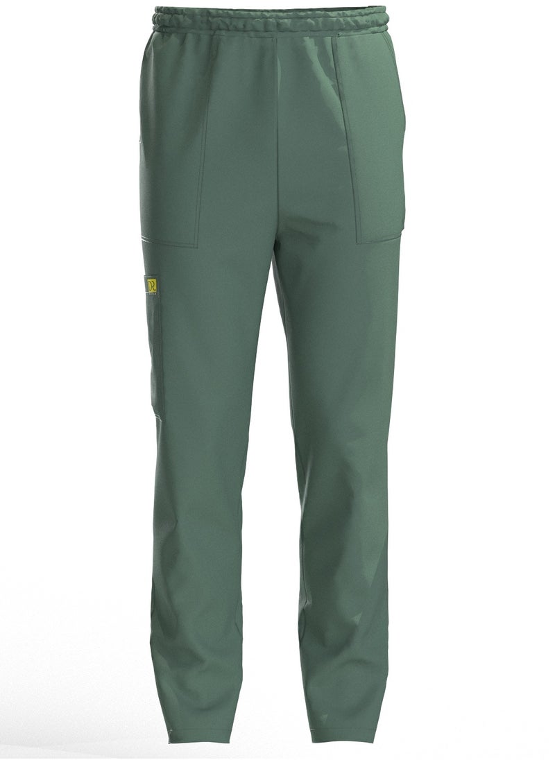 Doctor - Scrub Comfortable Olive Lycra fabric with many pockets is meticulously crafted to retain its color without fading with repeated washing - Image 1