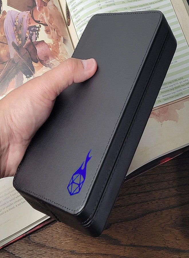 Forged Dice Co. Premium 3-Row Dice Case - Metal Dice Storage Box with Felt-Lined Tray - Blue - Image 4