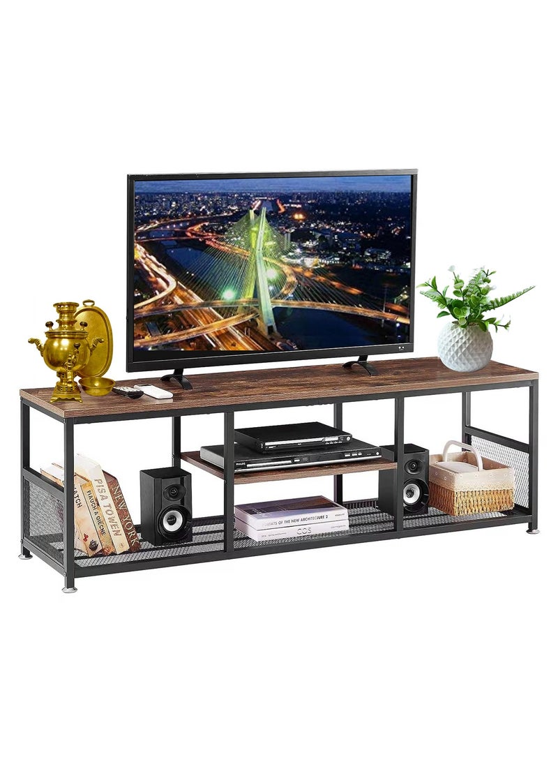 إيه جي دي طاولة تلفزيون بتصميم عصري، مركز ترفيهي إعلامي مع 3 أرفف للعرض والتخزين لغرفة المعيشة وغرفة النوم - Image 1