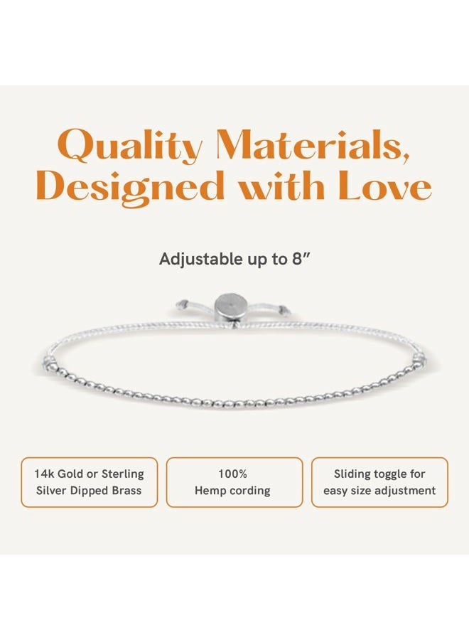 Lucky Feather 40th Birthday Gifts for Women, 14K Gold Dipped Beads Bracelet on Adjustable 7"- 8" Cord - Perfect 40th Birthday Gift Ideas for Her, Metal - Image 2