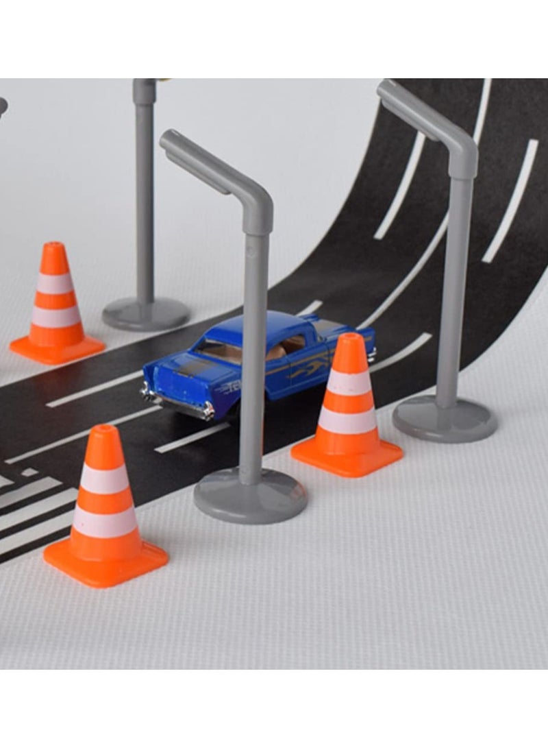 Miniature Traffic Cones Set 14Pcs Educational Pretend Play Roadblocks for Kids Sand Table Engineering Toys Orange - Image 4