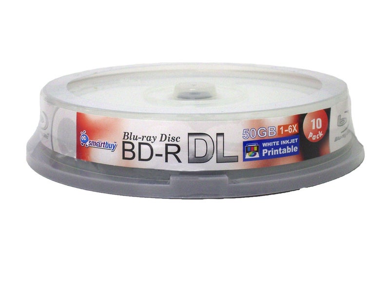 Smartbuy 50gb 6X Blu-ray Bd-r Dl Dual Layer Blank White Inkjet Printable Recordable Media Disc Spindle (10-Disc) - Image 2