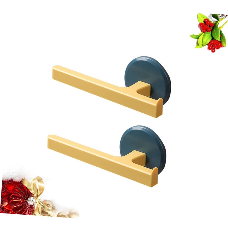Wall Mounted Towel Rack No Drilling Installation Blue 2PCS Bathroom Kitchen Storage Organizer - Image 4