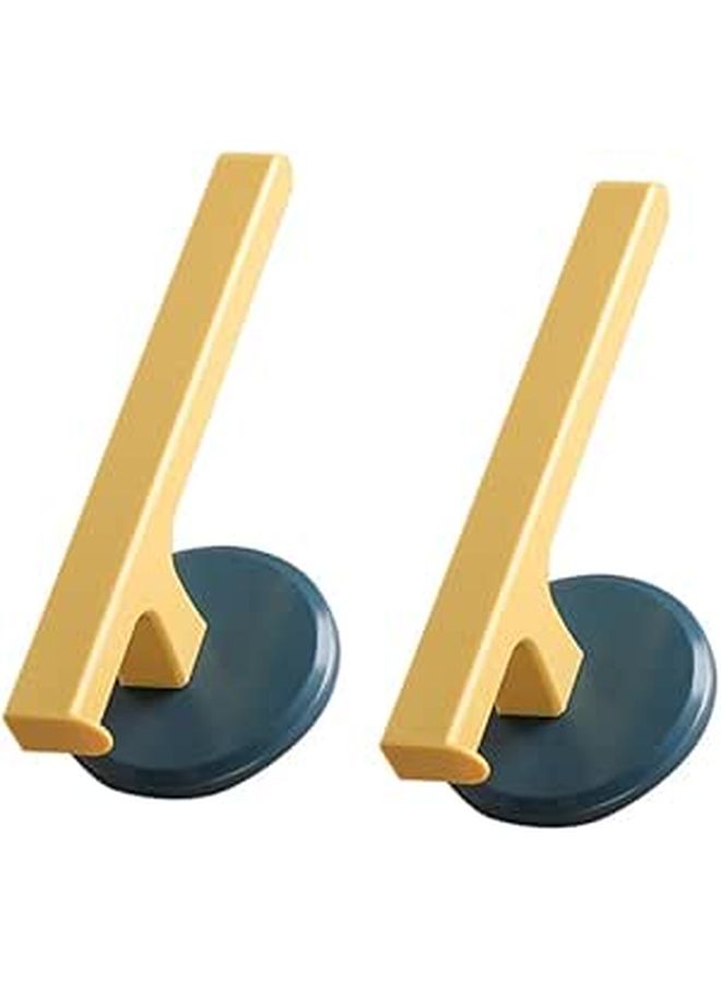Wall Mounted Towel Rack No Drilling Installation Blue 2PCS Bathroom Kitchen Storage Organizer - Image 1
