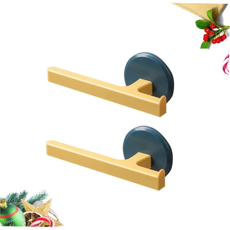 Wall Mounted Towel Rack No Drilling Installation Blue 2PCS Bathroom Kitchen Storage Organizer - Image 3