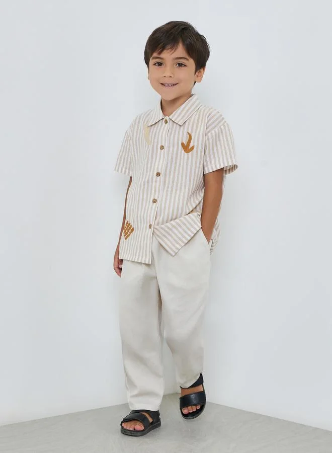 Styli Boys Cotton Pants with Side Pocket