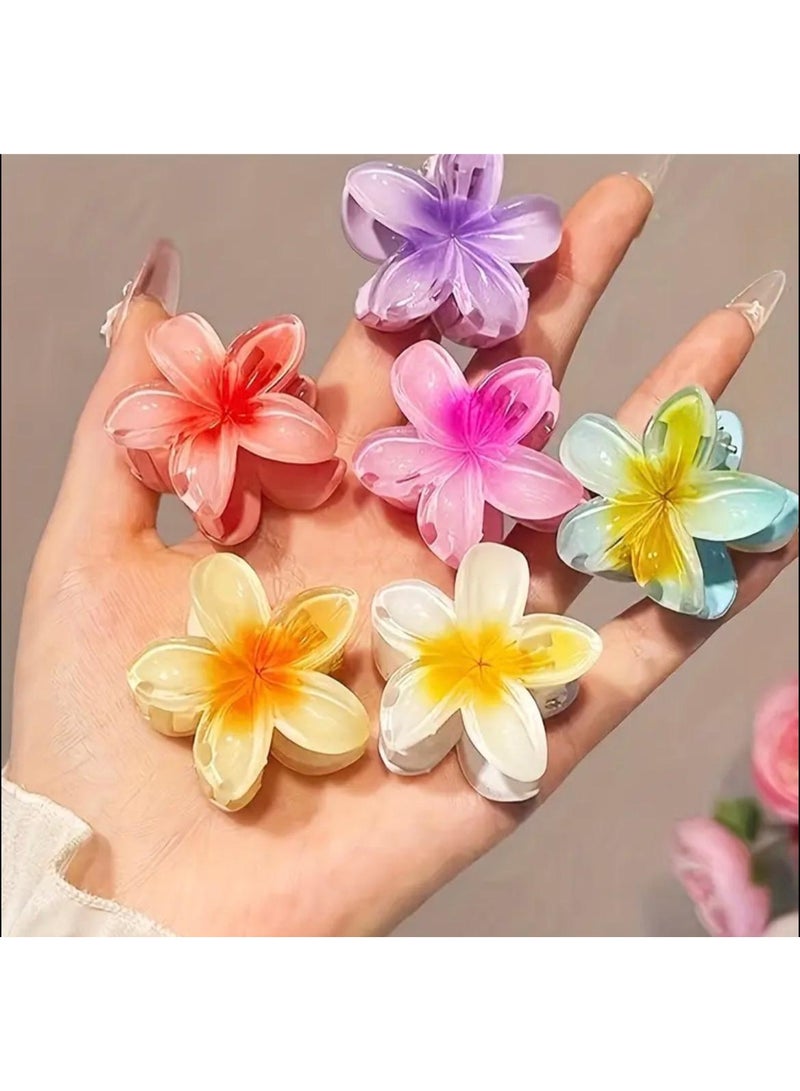Gradient Flower Hair Clip Set 6Pcs - Image 2