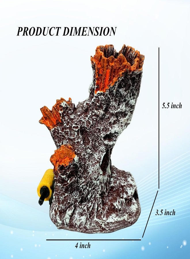 Smiling Pets Resin Hollow Tree Trunk Betta Log Aquarium Decorations Ornament Fish House Cave Wood House Decor for Small and Medium Fish Tank (Ornament+Air Pump+Pipe) - Image 3