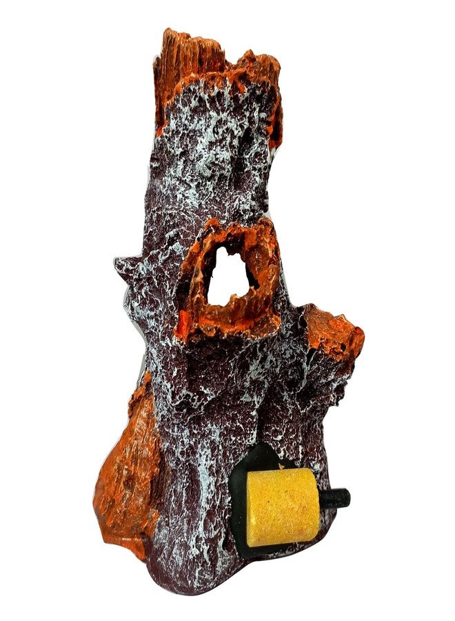Smiling Pets Resin Hollow Tree Trunk Betta Log Aquarium Decorations Ornament Fish House Cave Wood House Decor for Small and Medium Fish Tank (Ornament+Air Pump+Pipe) - Image 4